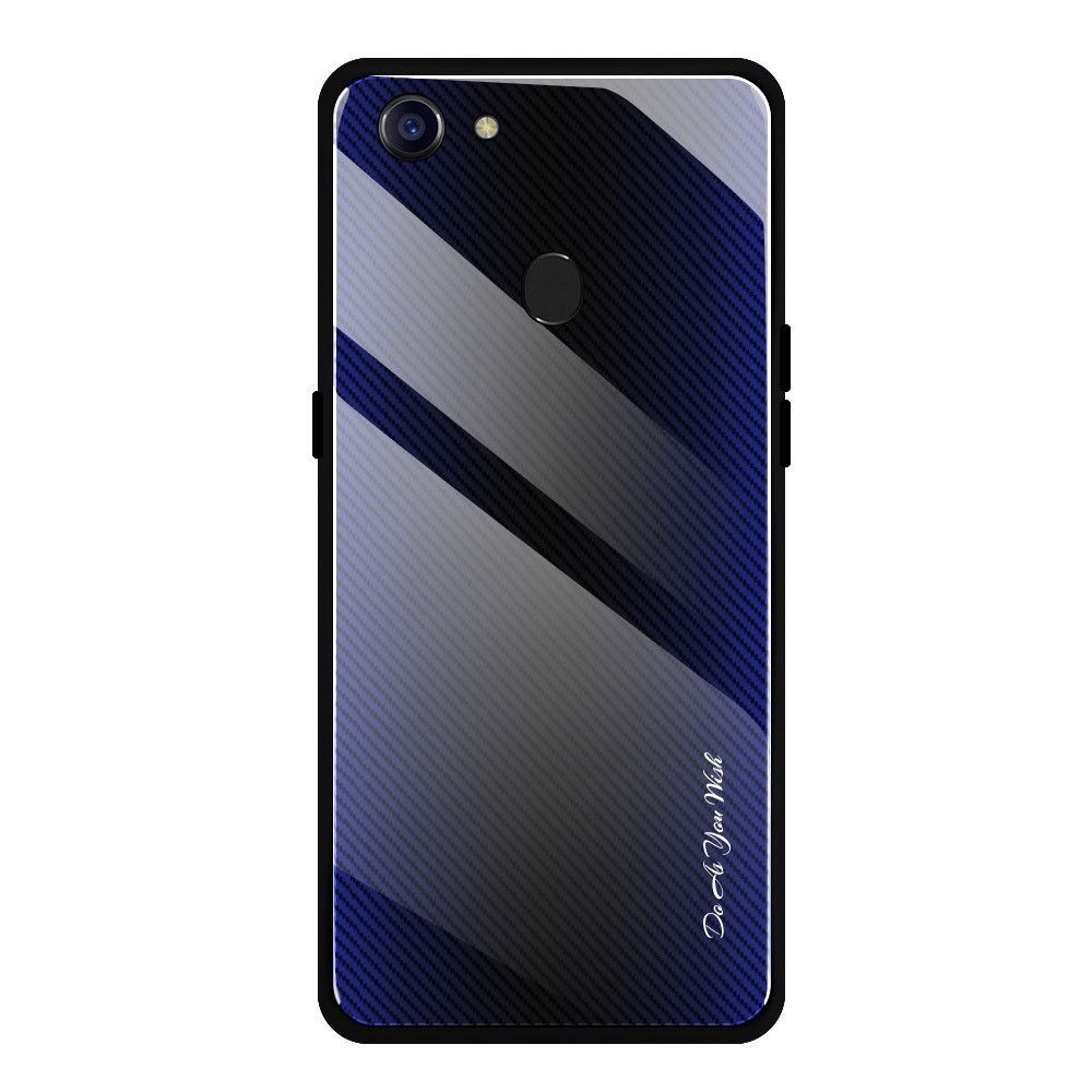 Wewoo - Coque Pour OPPO F5 Texture Gradient Glass Housse de protection bleu foncé - Coque, étui smartphone