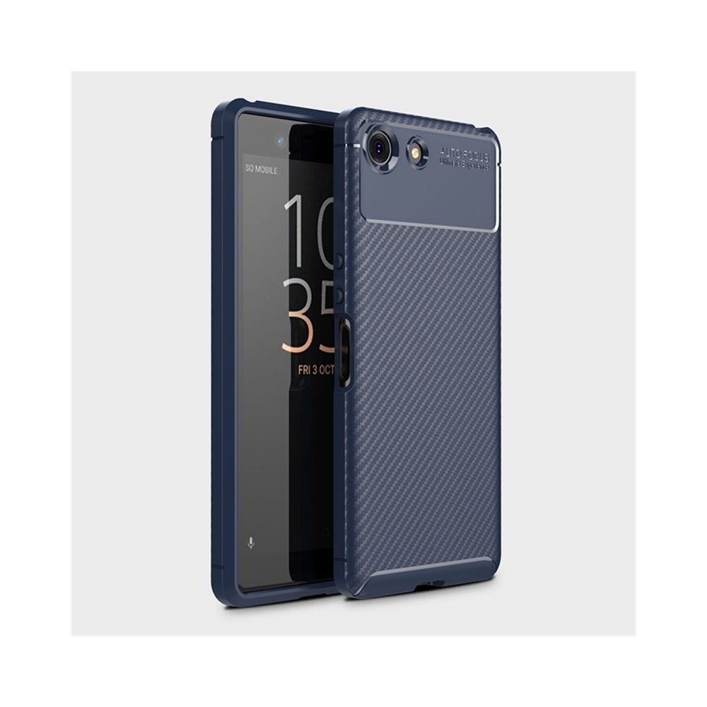 Wewoo - Coque en TPU antichoc fibre de carbone pour Sony Xperia XZ4 Compact (Bleu) - Coque, étui smartphone