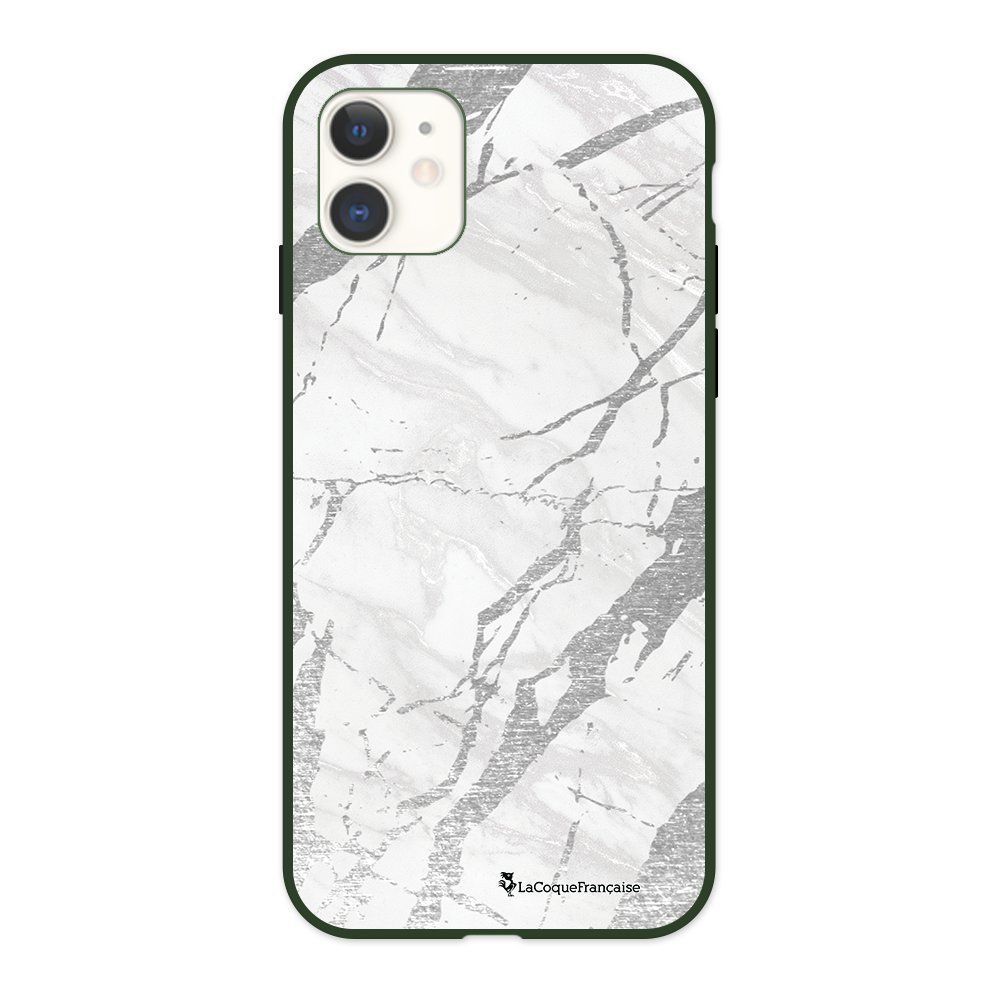 La Coque Francaise - Coque iPhone 11 Silicone Liquide Douce vert kaki Marbre gris Ecriture Tendance et Design La Coque Francaise - Coque, étui smartphone