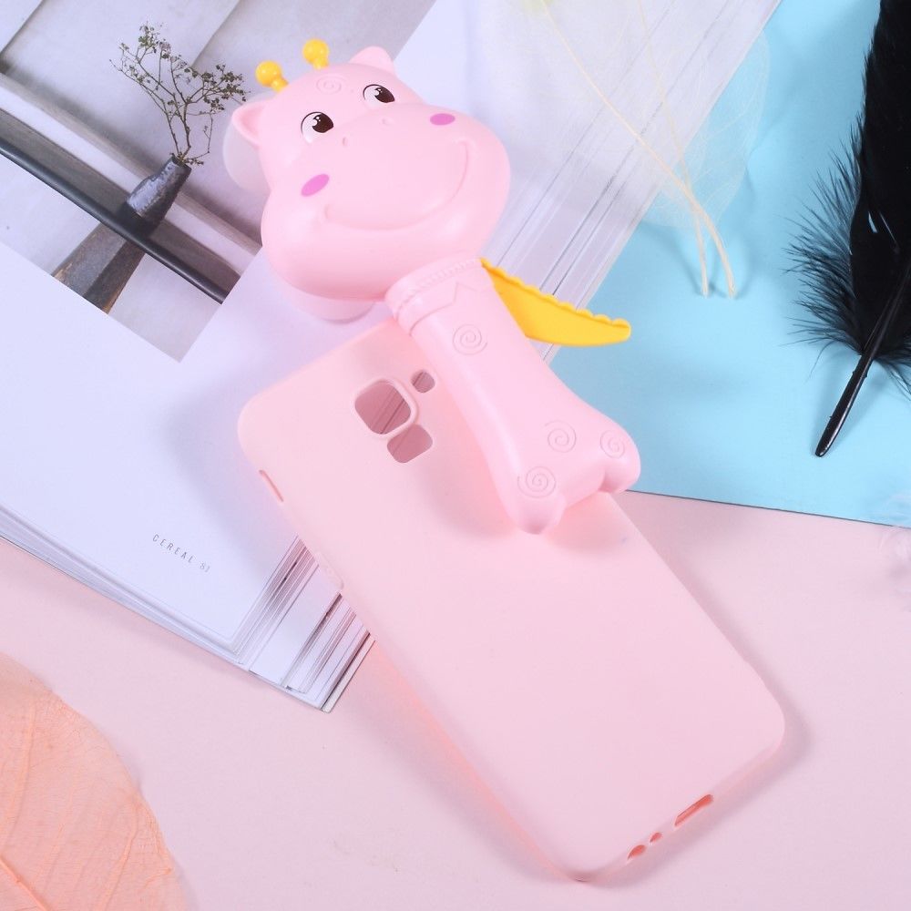 marque generique - Coque en TPU fan de cerf dessin animé 3D doux rose pour votre Samsung Galaxy A6 (2018) - Autres accessoires smartphone