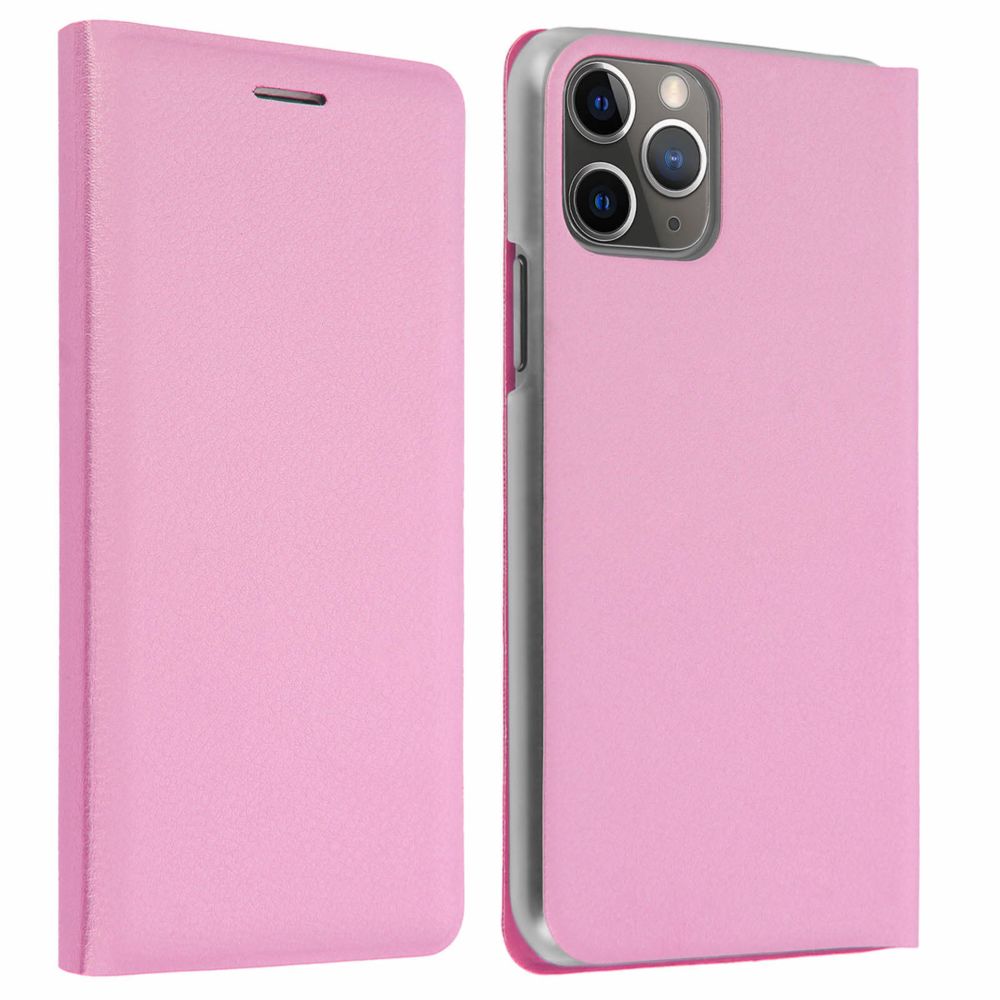 Avizar - Housse Apple iPhone 11 Pro Max Étui Folio à Clapet Porte-carte rose - Coque, étui smartphone