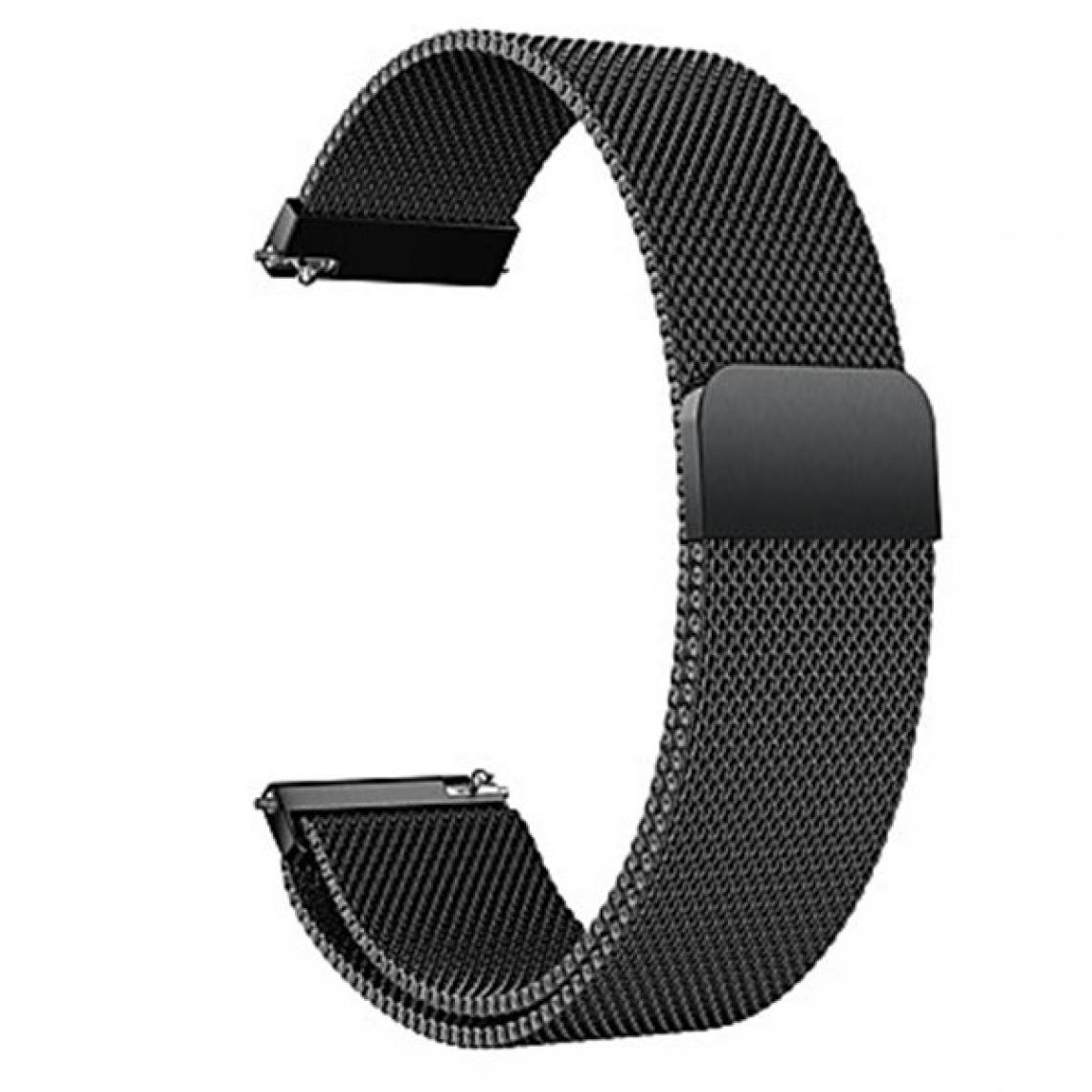 Phonecare - Bracelet Milanese Loop Fermoir Magnétique - Samsung Galaxy Watch Active - Noir - Autres accessoires smartphone