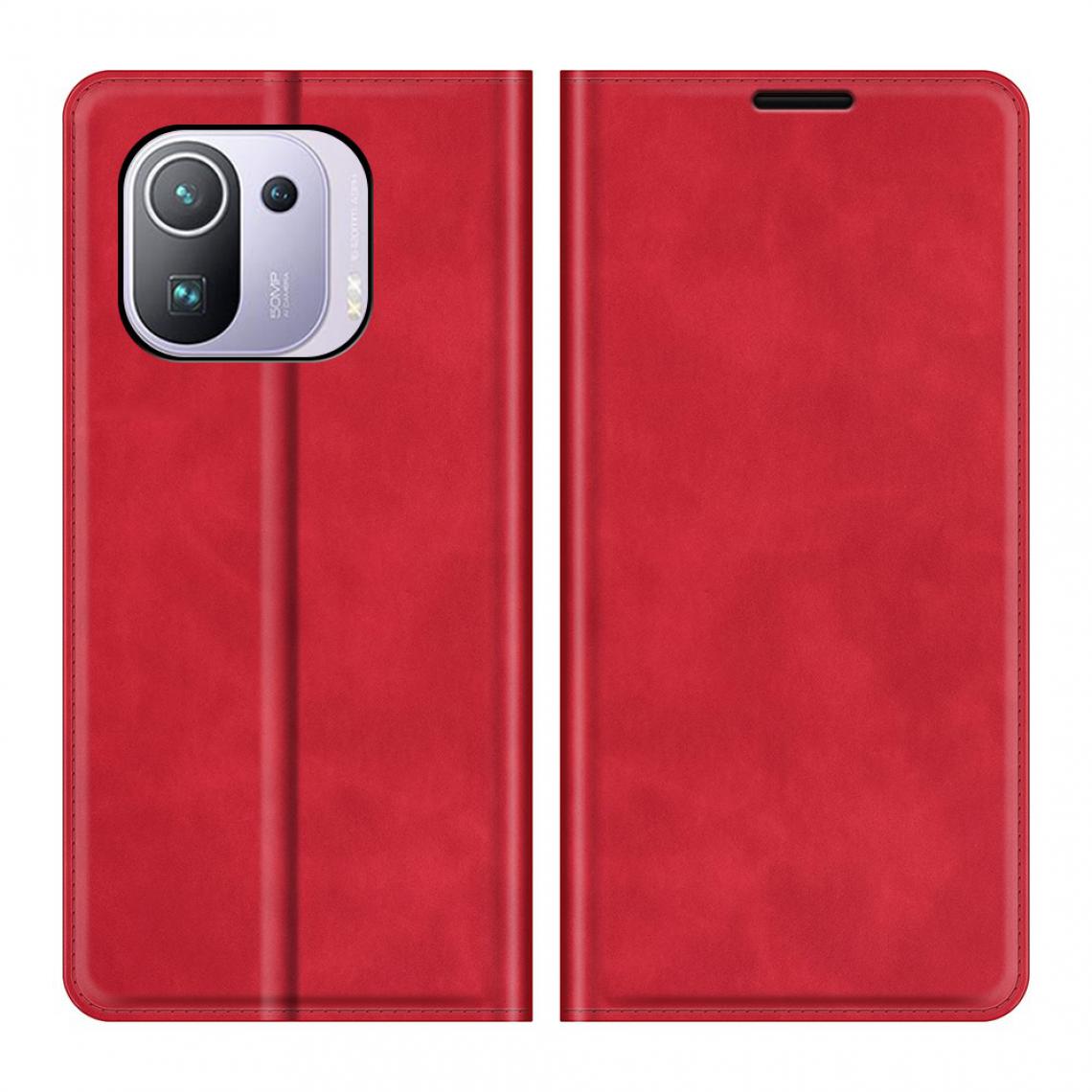 Other - Etui en PU Toucher cutané auto-absorbé avec support rouge pour votre Xiaomi Mi 11 Pro - Coque, étui smartphone