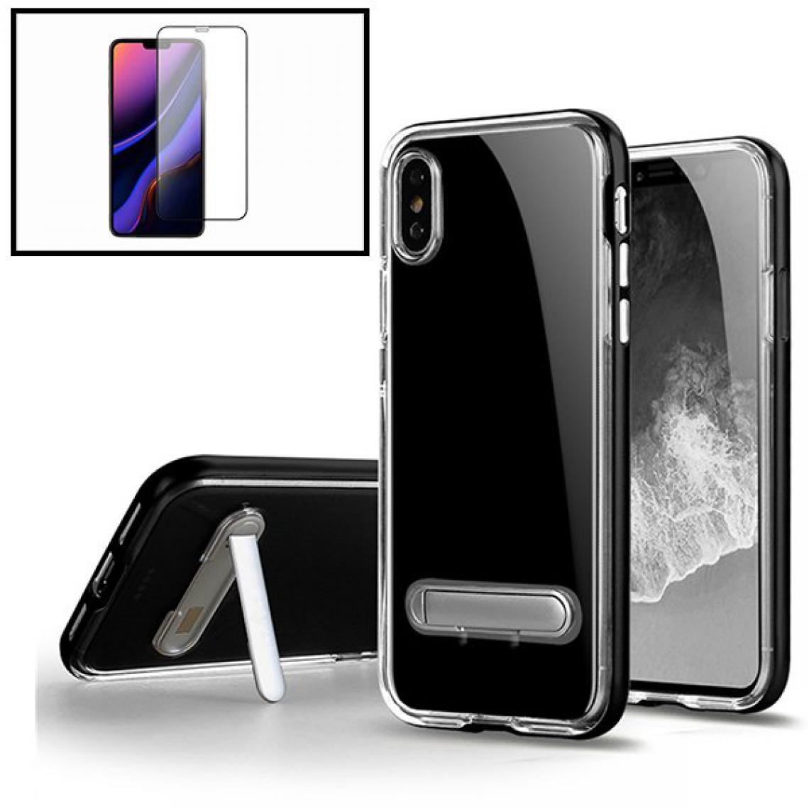 Phonecare - Kit Coque Spigen Crystal Hybrid + Film de Verre Temperado Full Cover Iphone XS Max - Noir - Coque, étui smartphone