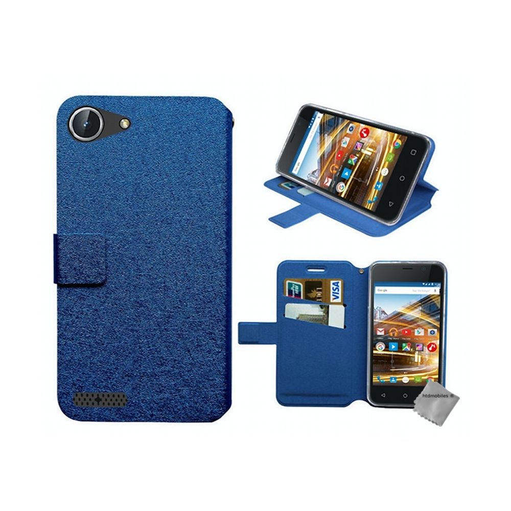 Htdmobiles - Housse etui coque pochette portefeuille pour Archos 40 Neon + film ecran - BLEU - Autres accessoires smartphone