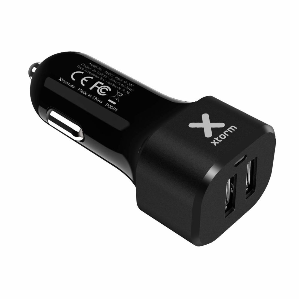 Xtorm - Chargeur Voiture Allume-cigare 2 Ports USB 4.8A Recharge Rapide Power Xtorm Noir - Chargeur Voiture 12V