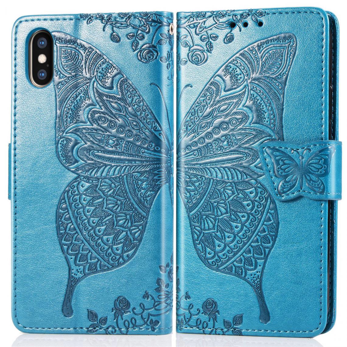 OtterBox - iPhone XS Max Housse Etui Coque de protection type portefeuille Papillon [Bleu] - Coque, étui smartphone