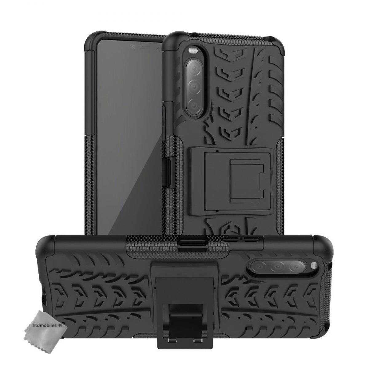 Htdmobiles - Housse etui coque rigide anti choc pour Sony Xperia 10 II + film ecran - NOIR - Autres accessoires smartphone