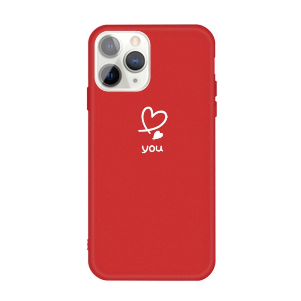 Wewoo - Coque Pour iPhone 11 Pro Love-heart Letter Pattern Colorful Frosted TPU Phone Housse de protection rouge - Coque, étui smartphone