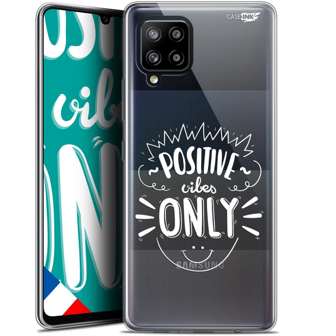 Caseink - Coque arrière Samsung Galaxy A42 5G (6.6 ) Gel HD [ Nouvelle Collection - Souple - Antichoc - Imprimé en France] Positive Vibes Only - Coque, étui smartphone