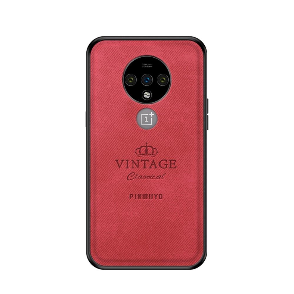 marque generique - Coque en TPU + PU hybride rouge pour OnePlus 7T - Coque, étui smartphone