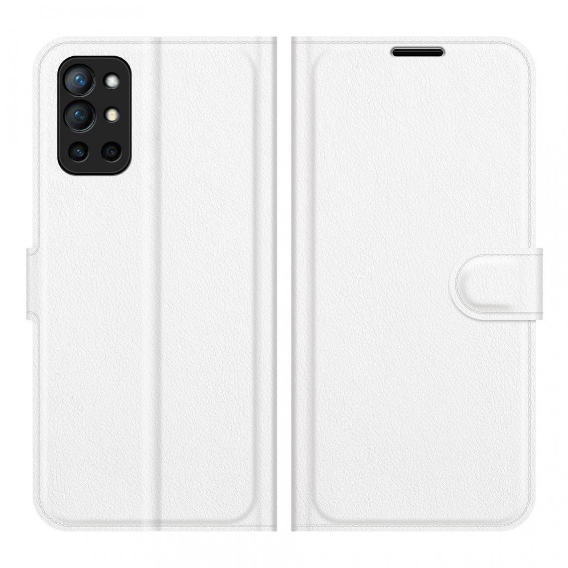 Other - Etui en PU Texture Litchi avec support blanc pour votre OnePlus 9R - Coque, étui smartphone