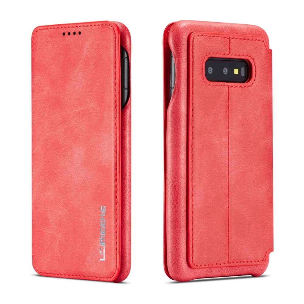 Wewoo - Housse Étui Coque Pour Galaxy S10e Hon Série Antique Etui en cuir avec fentes cartes & porte-monnaie rouge - Coque, étui smartphone