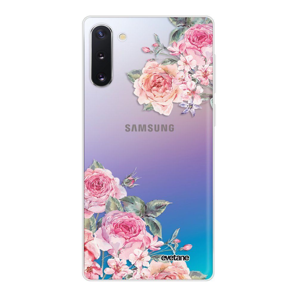 Evetane - Coque Samsung Galaxy Note 10 souple transparente Roses roses Motif Ecriture Tendance Evetane. - Coque, étui smartphone