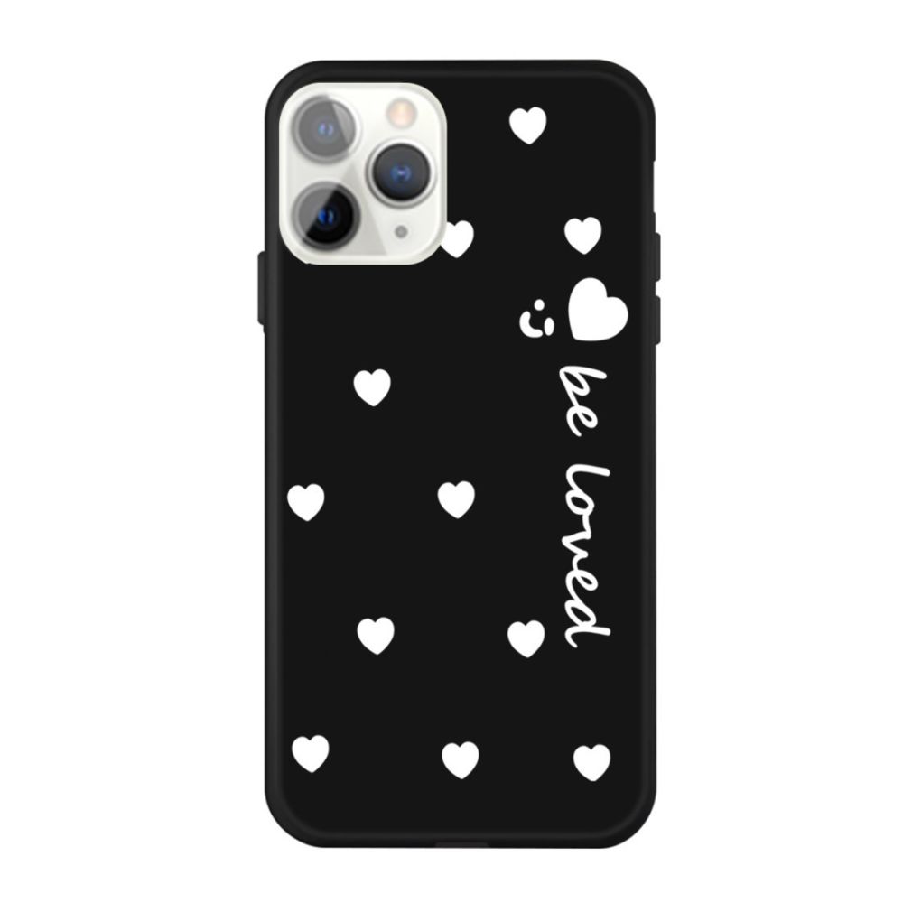 Wewoo - Coque Pour iPhone 11 Pro visage souriant plusieurs coeurs d'amour motif coloré givré TPU téléphone étui de protection noir - Coque, étui smartphone