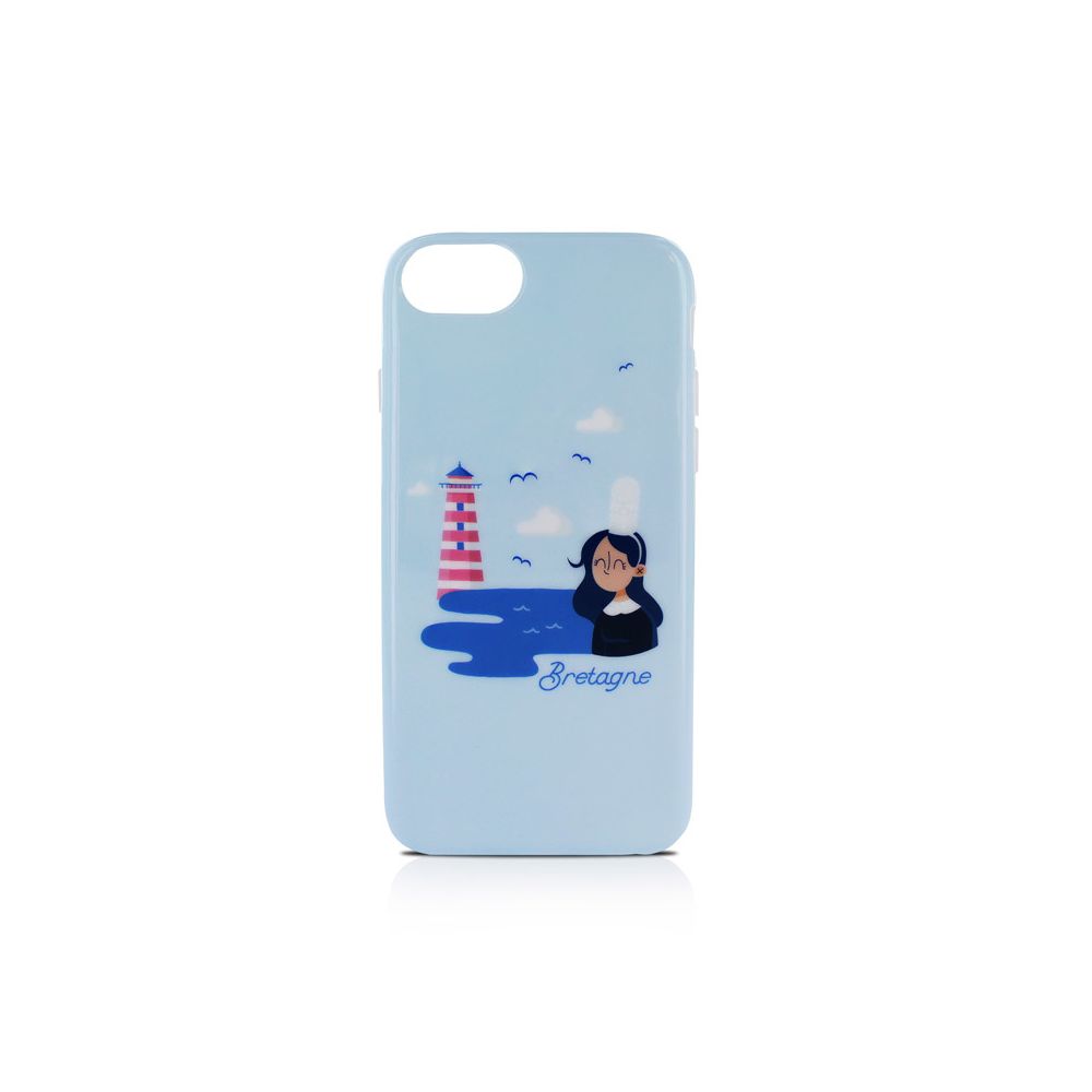 Mooov - Coque semi-rigide Bretagne bigoudène bleue pour iPhone 6/6S/7/8 - Autres accessoires smartphone