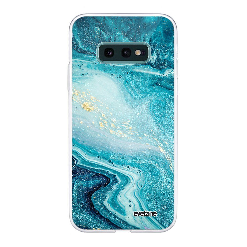 Evetane - Coque Samsung Galaxy S10e souple transparente Bleu Nacré Marbre Motif Ecriture Tendance Evetane. - Coque, étui smartphone