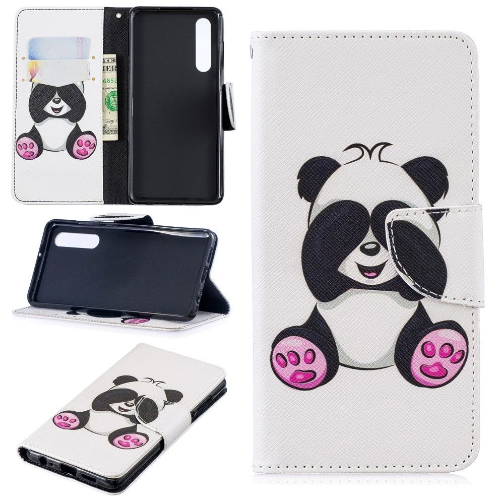 marque generique - Etui en PU impression de motifs avec support adorable panda pour votre Huawei P30 - Autres accessoires smartphone