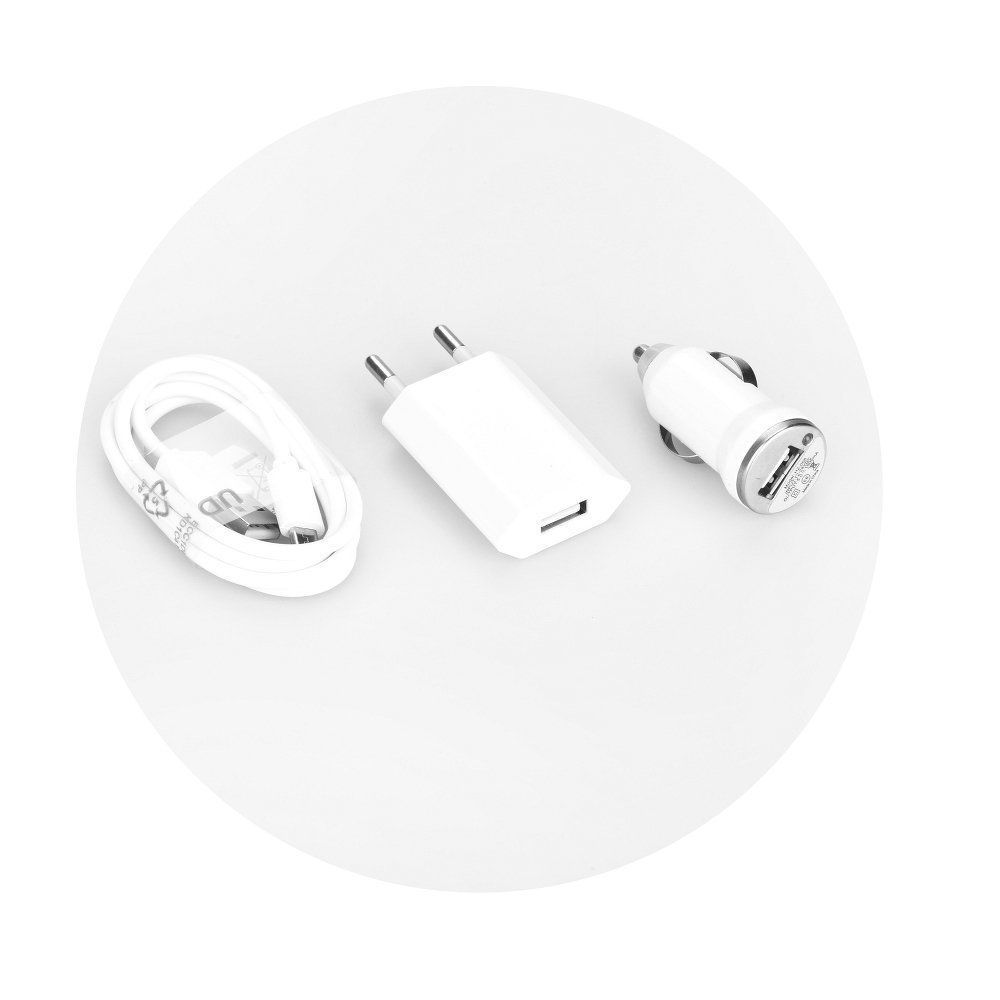 Ozzzo - chargeur secteur maison auto voiture câble dâta usb 3 en 1 blanc ozzzo pour Apple iPhone 11 Pro - Support téléphone pour voiture