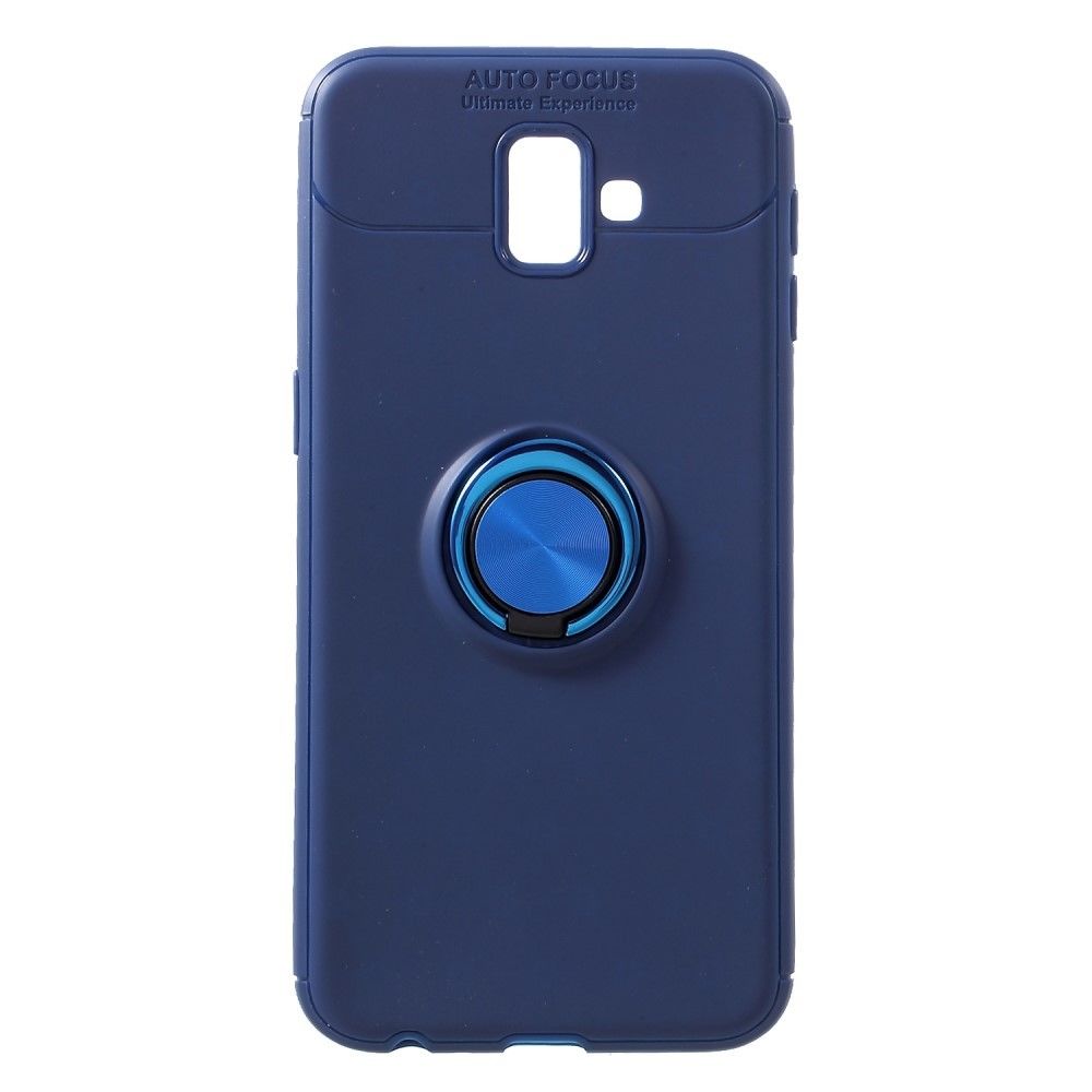marque generique - Coque en TPU béquille annulaire tout bleu pour votre Samsung Galaxy J6 Plus - Autres accessoires smartphone