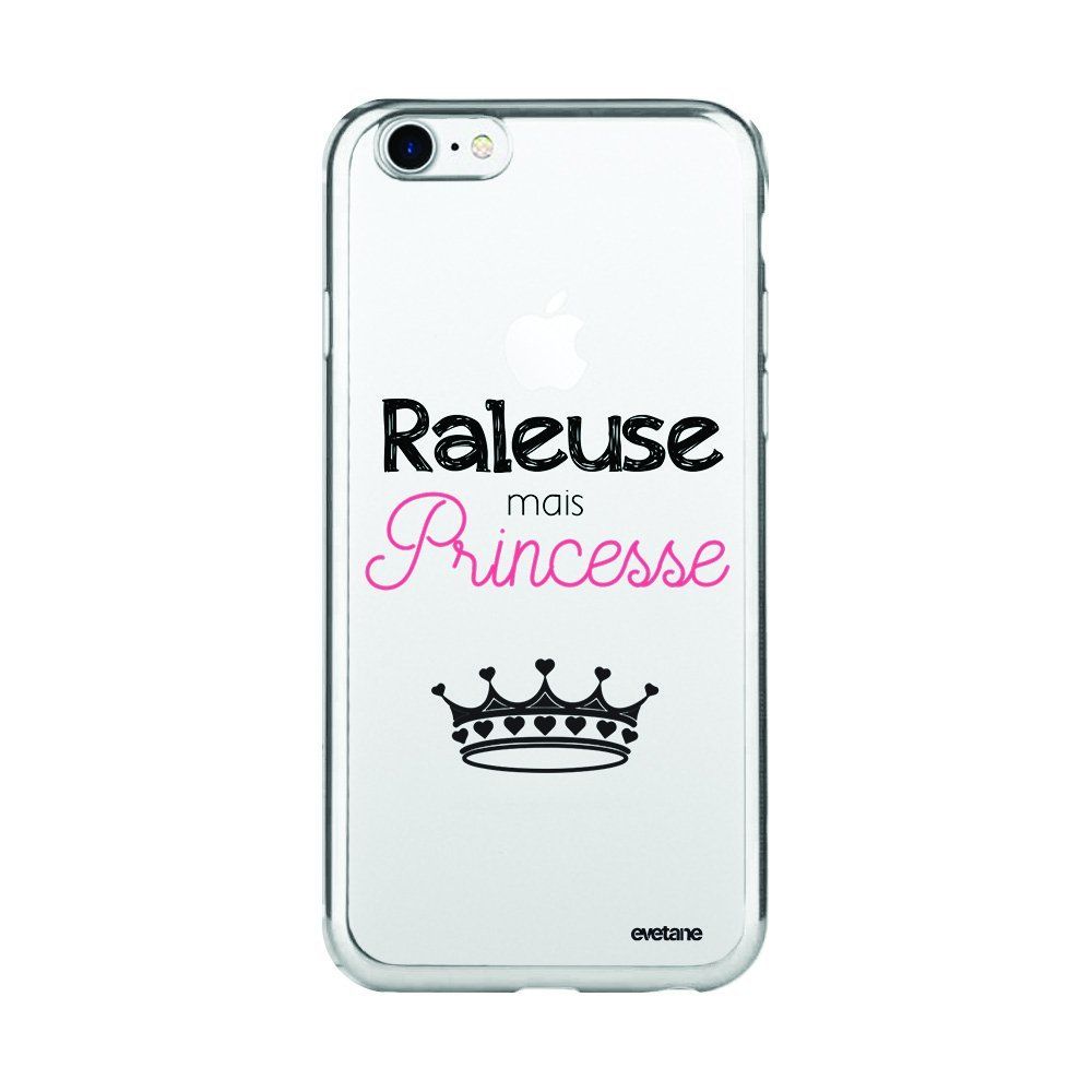 Evetane - Coque iPhone 7/8 bumper argent Raleuse mais princesse Ecriture Tendance et Design Evetane - Coque, étui smartphone
