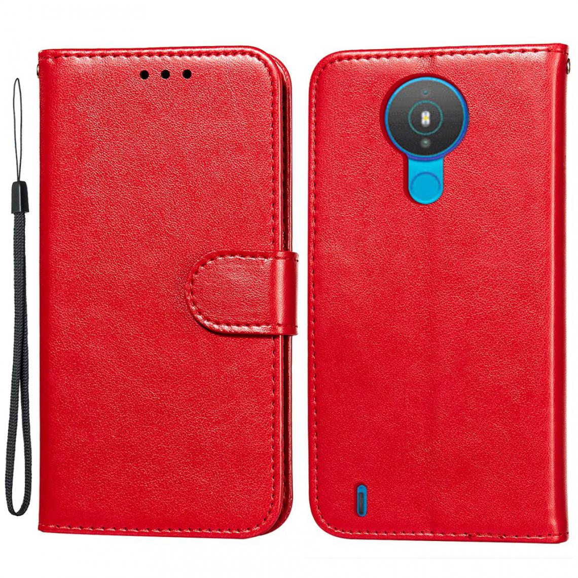 Other - Etui en PU avec support rouge pour votre Nokia 1.4 - Coque, étui smartphone