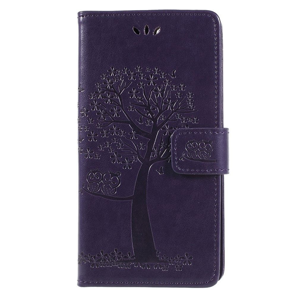marque generique - Etui en PU chouette arbre violet foncé pour votre Huawei Honor 7A/Honor 7A Pro/Enjoy 8E - Autres accessoires smartphone