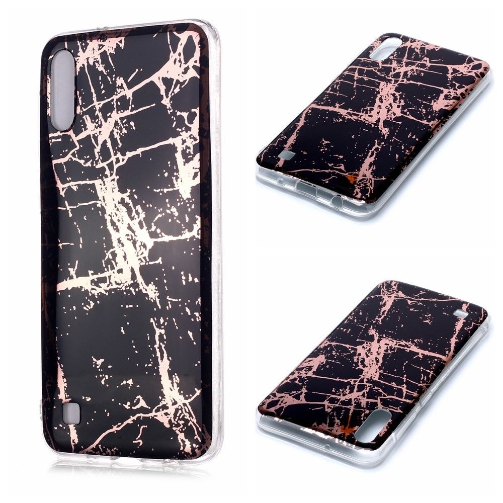 Generic - Coque en TPU motif marbre or rose imd noir pour votre Samsung Galaxy A10/M10 - Coque, étui smartphone