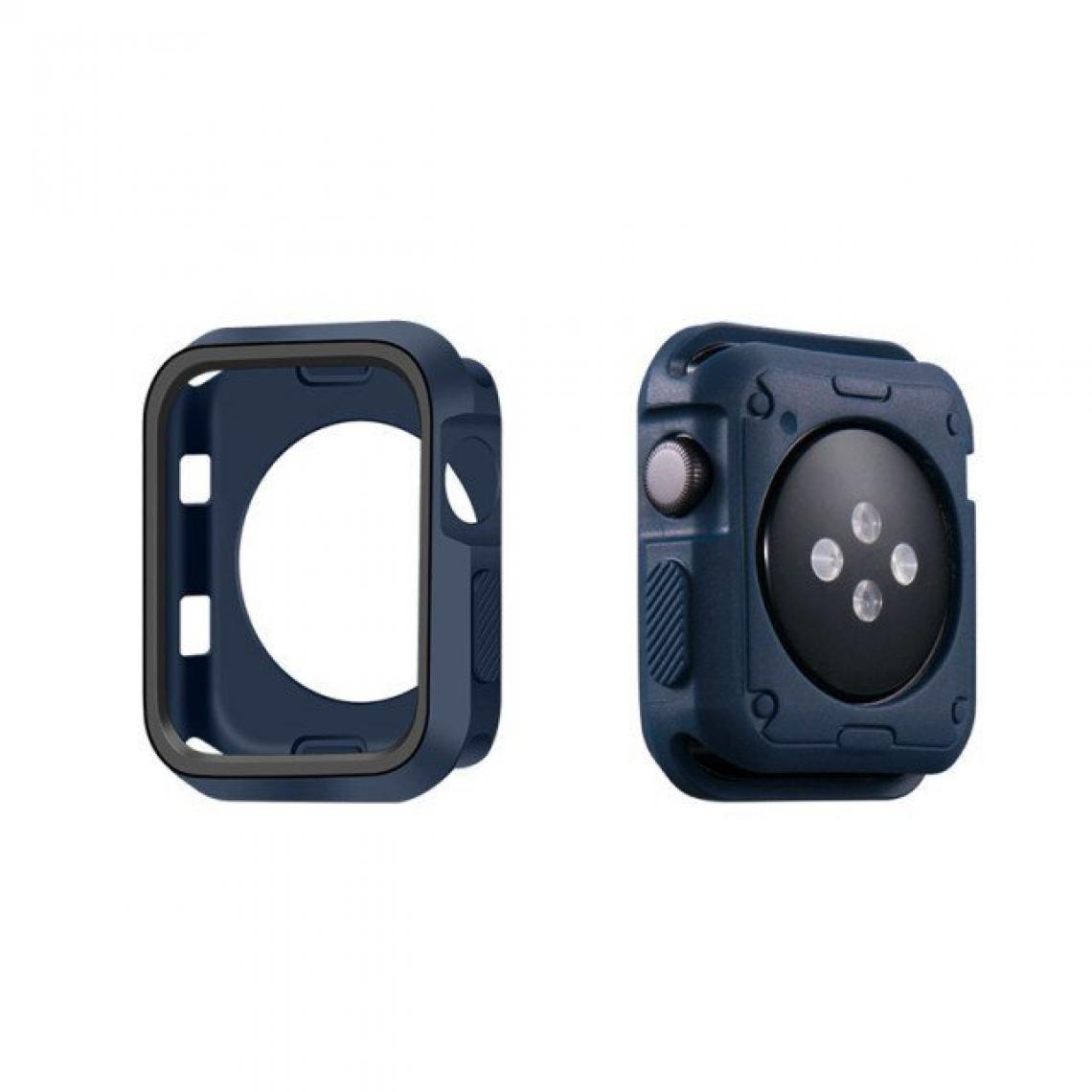 Phonecare - Coque Military Anti-impact DoubleColor pour Apple Watch Seriess 5 - 40mm - Bleu foncé / Noir - Coque, étui smartphone