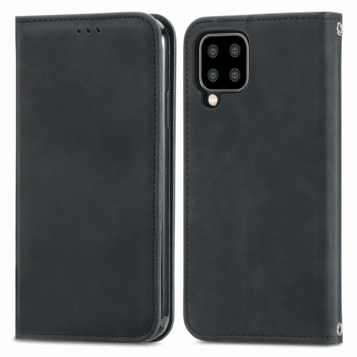 Other - Etui en PU Style Vintage Peau Lisse Auto-absorbée avec porte-cartes noir pour votre Samsung Galaxy A22 4G (EU Version) - Coque, étui smartphone