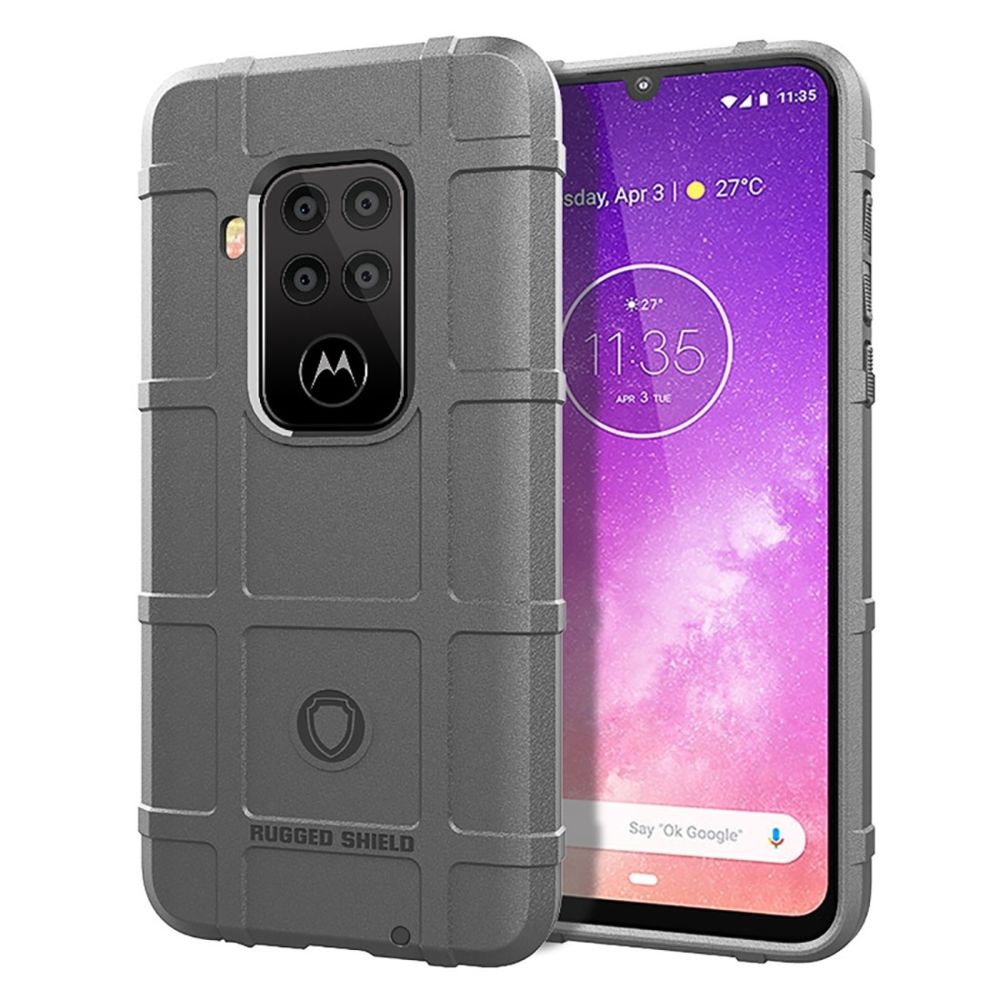 Wewoo - Coque Souple Housse en silicone de protection de couverture totale anti-choc pour Motorola Moto One Pro Gris - Coque, étui smartphone