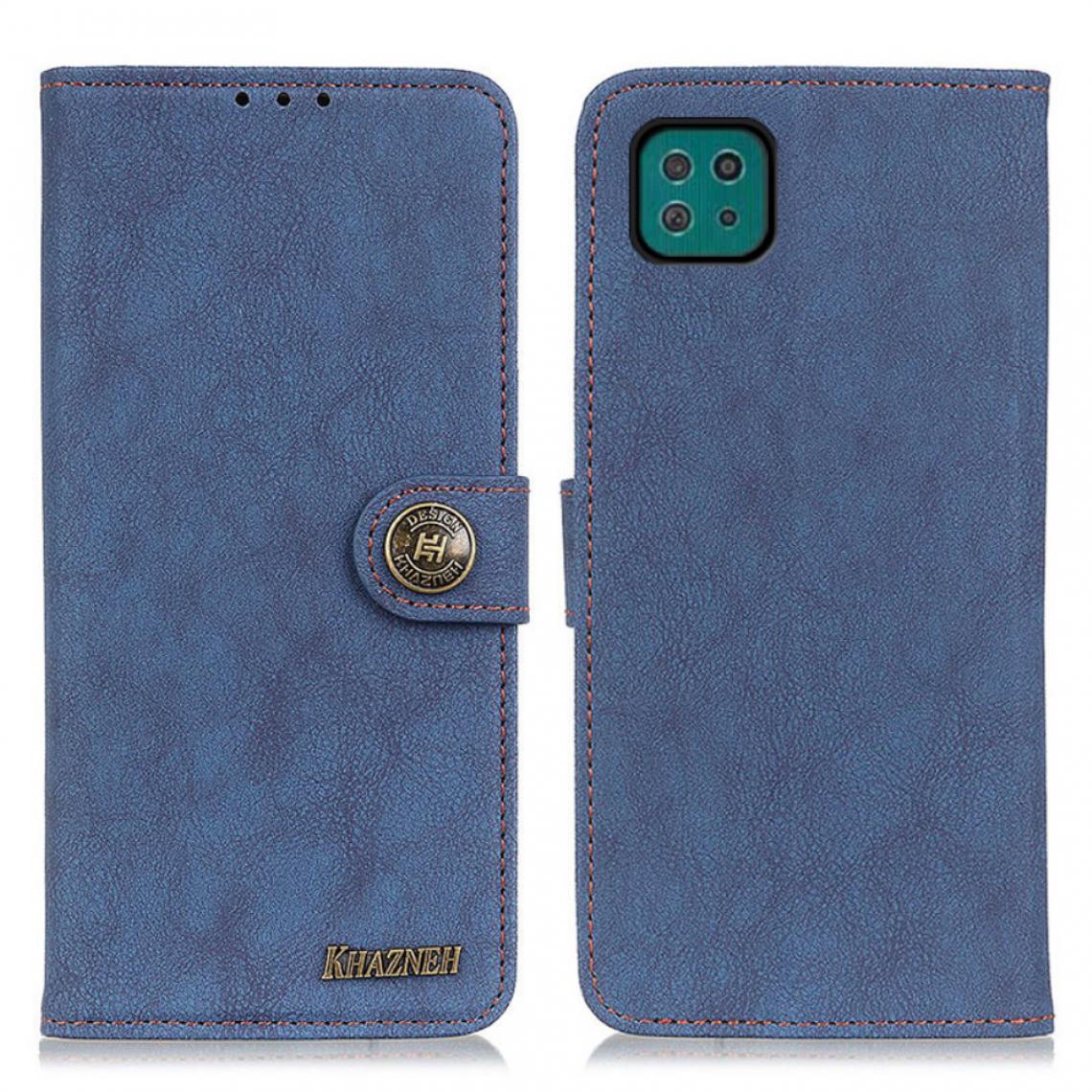 Other - Etui en PU Conception fendue de style rétro bleu pour votre Samsung Galaxy A22 5G (EU Version) - Coque, étui smartphone