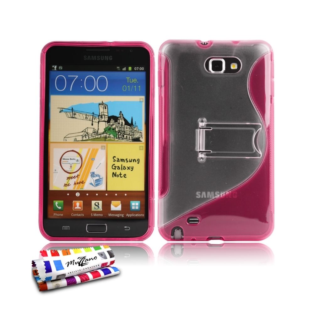 Muzzano - Coque ""S"" Avec Pied SAMSUNG I9220 Rose - Autres accessoires smartphone