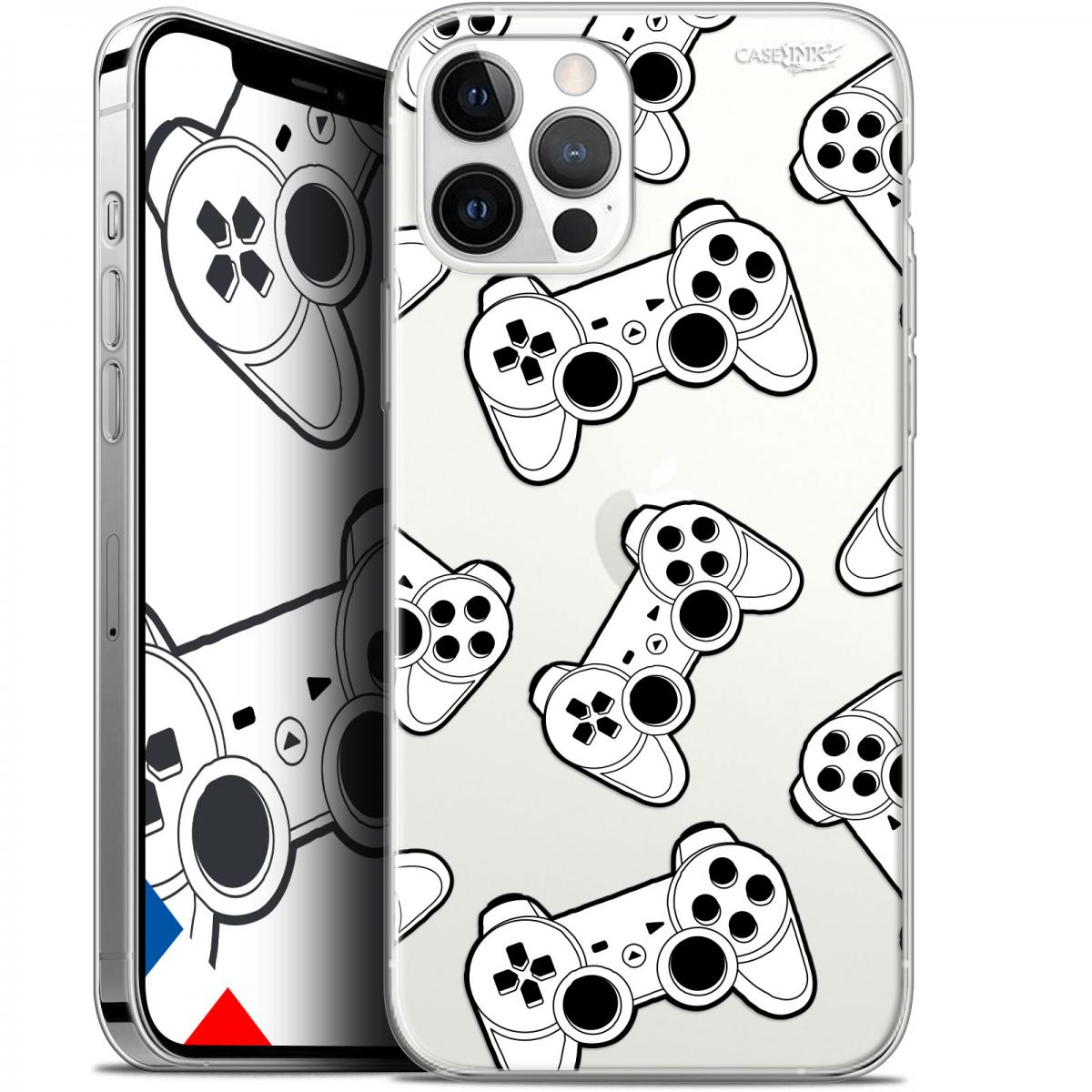Caseink - Coque arrière Apple iPhone 12 Pro MAX (6.7 ) Gel HD [ Nouvelle Collection - Souple - Antichoc - Imprimé en France] Game Play Joysticks - Coque, étui smartphone