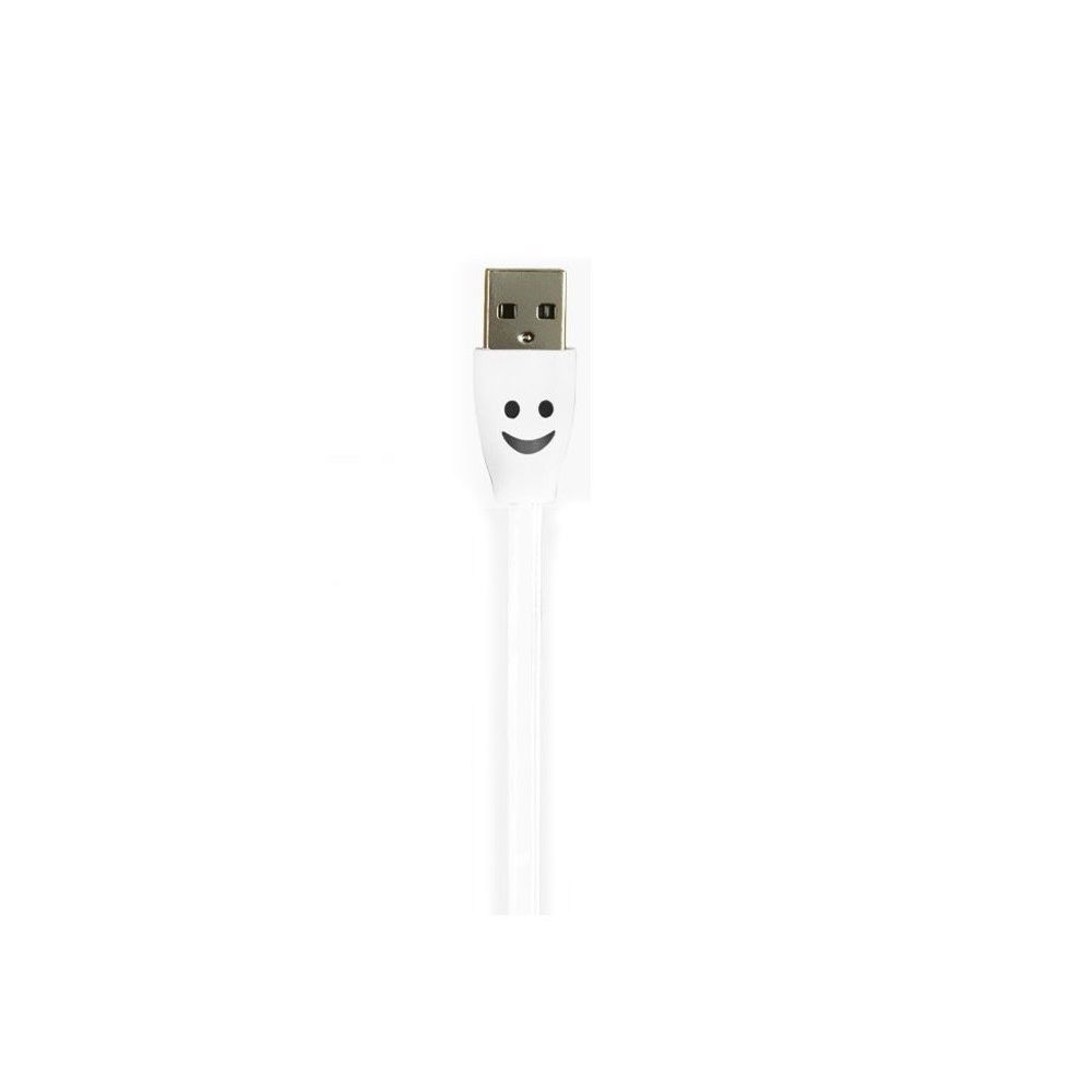 Shot - Cable Smiley Micro USB pour HUAWEI P smart+ LED Lumiere Android Chargeur USB Smartphone Connecteur (BLANC) - Chargeur secteur téléphone