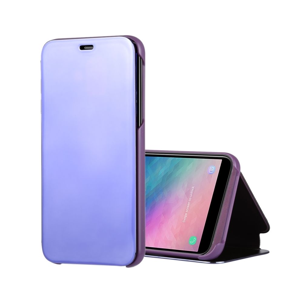 Wewoo - Housse Etui en cuir pour miroir horizontal Galaxy A6 2018, avec support Violet - Coque, étui smartphone