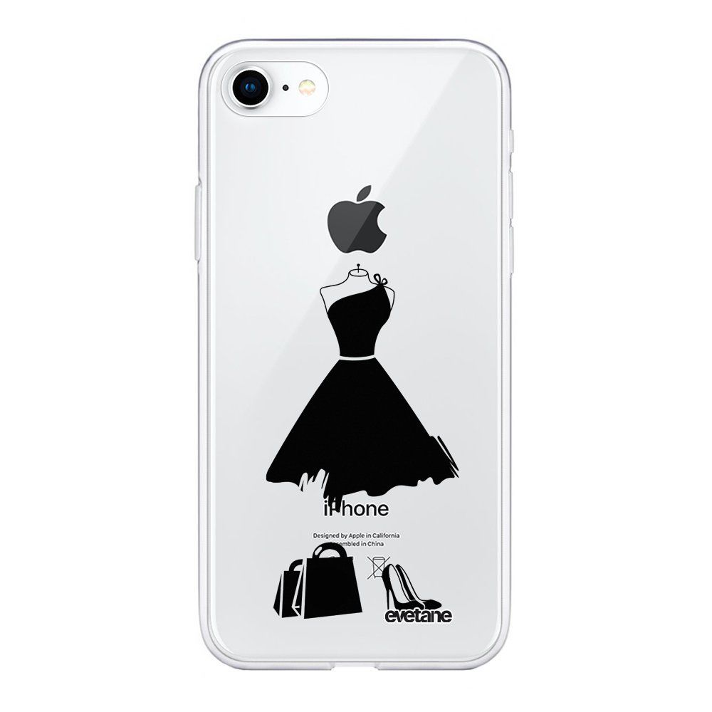 Evetane - Coque iPhone 7/8/ iPhone SE 2020 souple transparente My little black dress Motif Ecriture Tendance Evetane. - Coque, étui smartphone