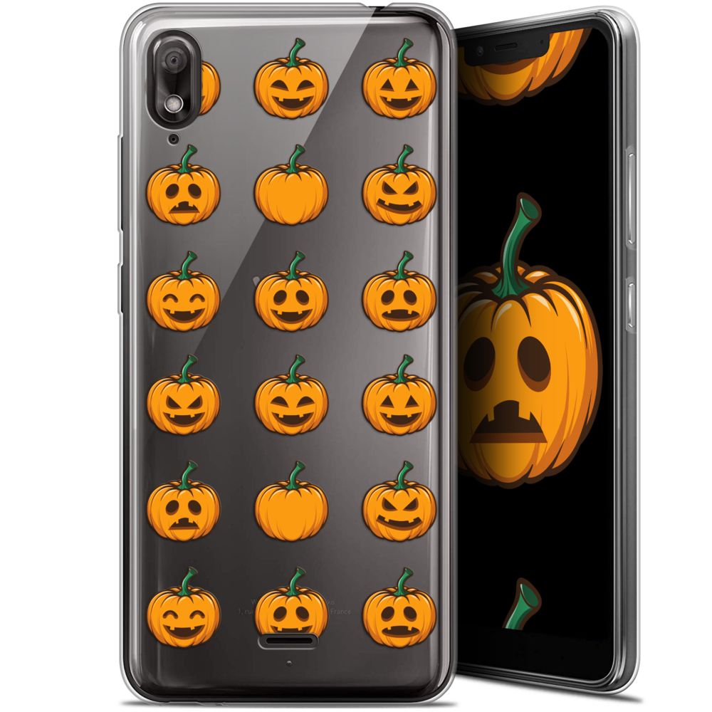 Caseink - Coque Pour Wiko View 2 GO (5.93 ) [Gel HD Collection Halloween Design Smiley Citrouille - Souple - Ultra Fin - Imprimé en France] - Coque, étui smartphone