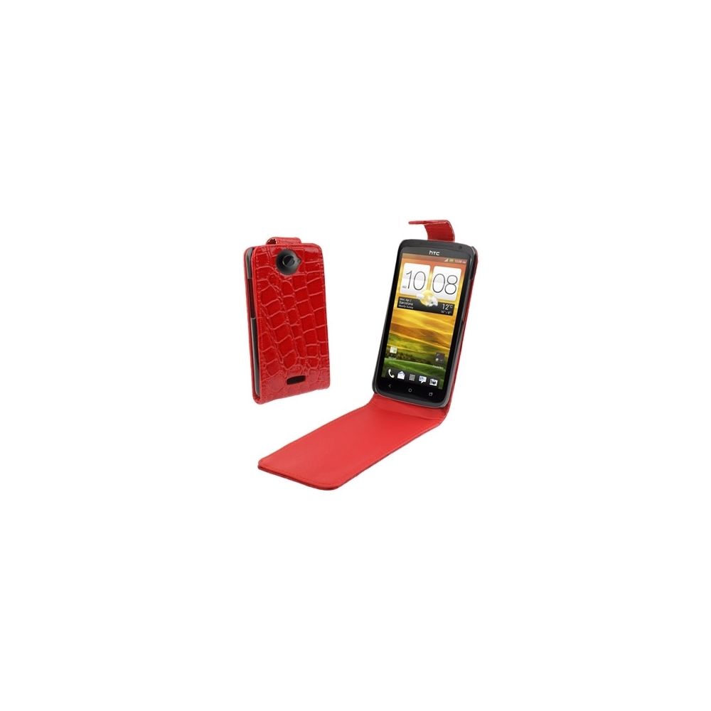 Wewoo - Housse Étui rouge pour HTC One X / Edge / S720e Crocodile Texture en cuir Flip Holster - Coque, étui smartphone