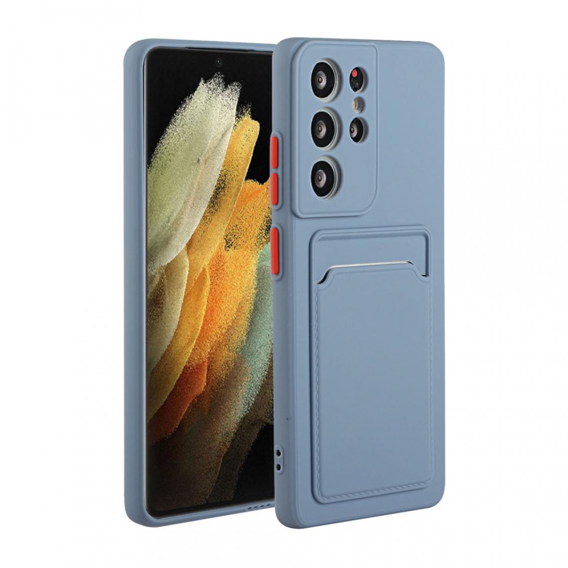 Other - Coque en TPU Qualité avec porte-carte bleu pour votre Samsung Galaxy S21 Ultra 5G - Coque, étui smartphone