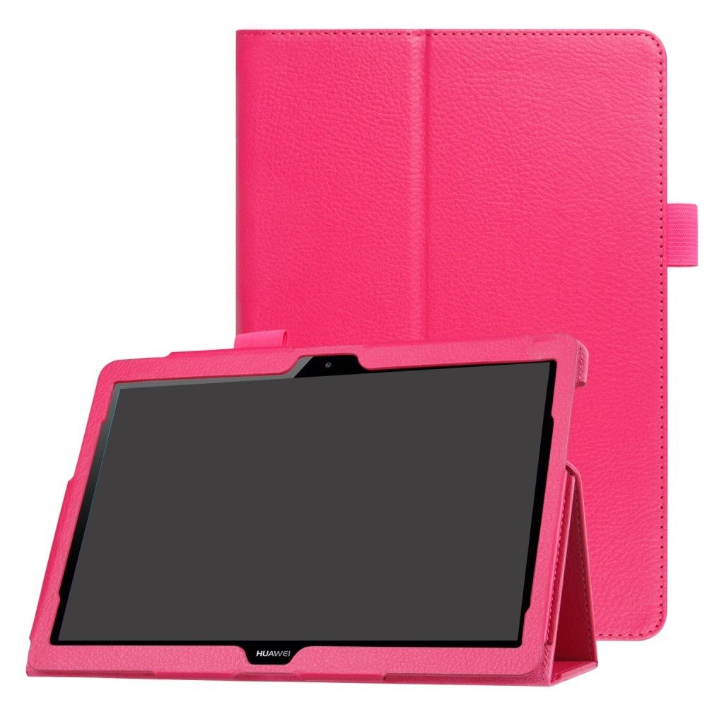 marque generique - Etui en PU peau de litchisavec support rose pour votre Huawei MediaPad T3 10 - Coque, étui smartphone