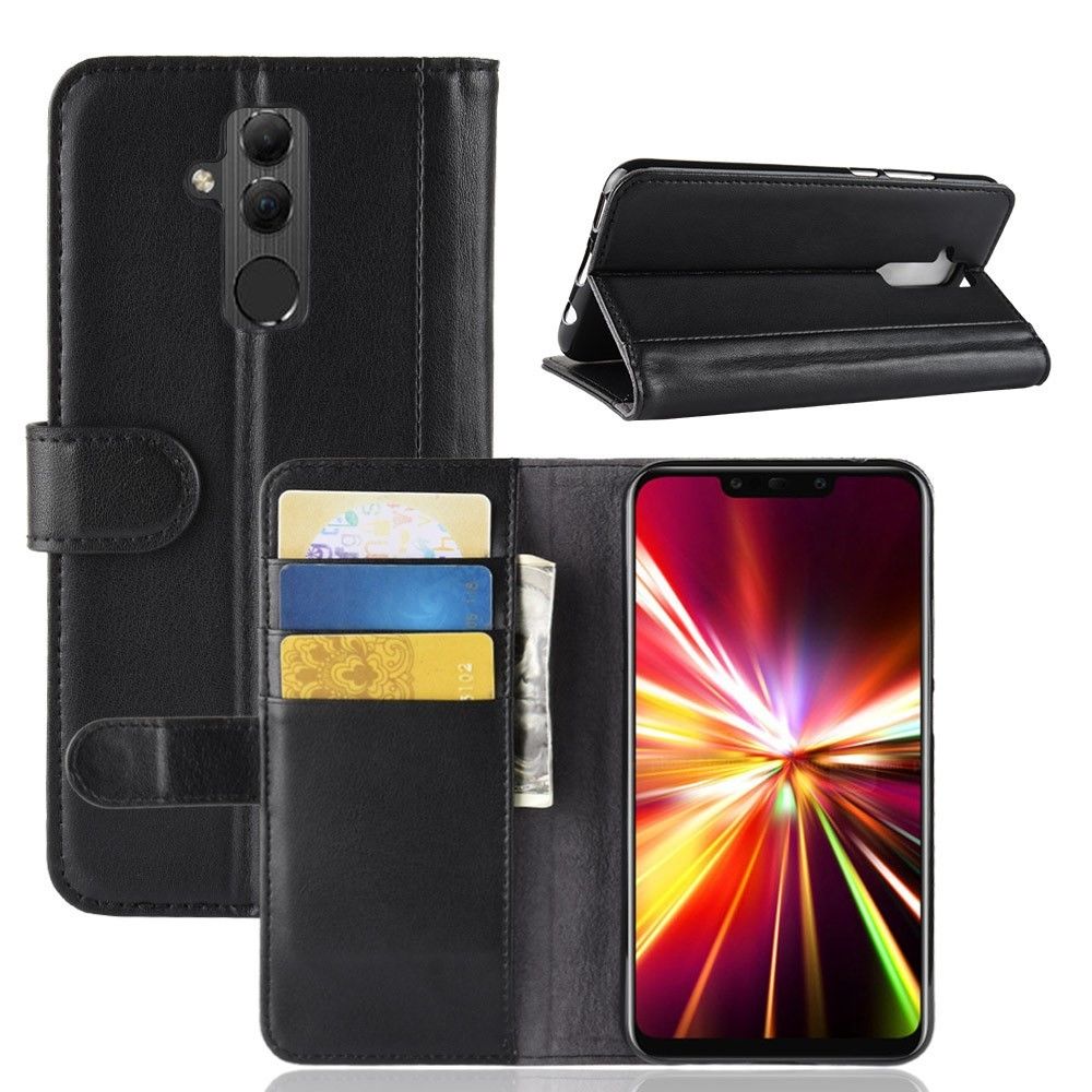 marque generique - Etui en cuir véritable noir pour votre Huawei Mate 20 Lite - Autres accessoires smartphone
