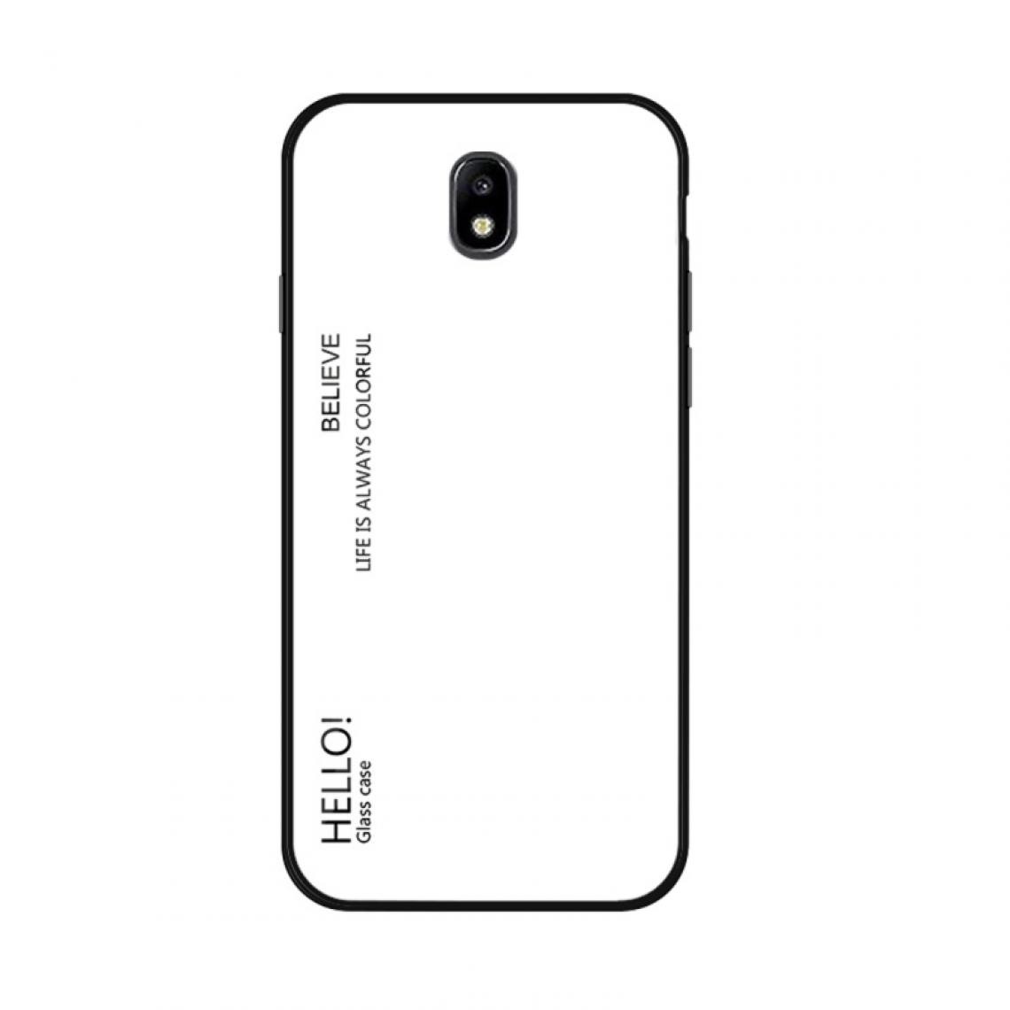 Wewoo - Coque Étui en verre de couleur dégradé pour Samsung Galaxy J8 (2018) (Blanc) - Coque, étui smartphone