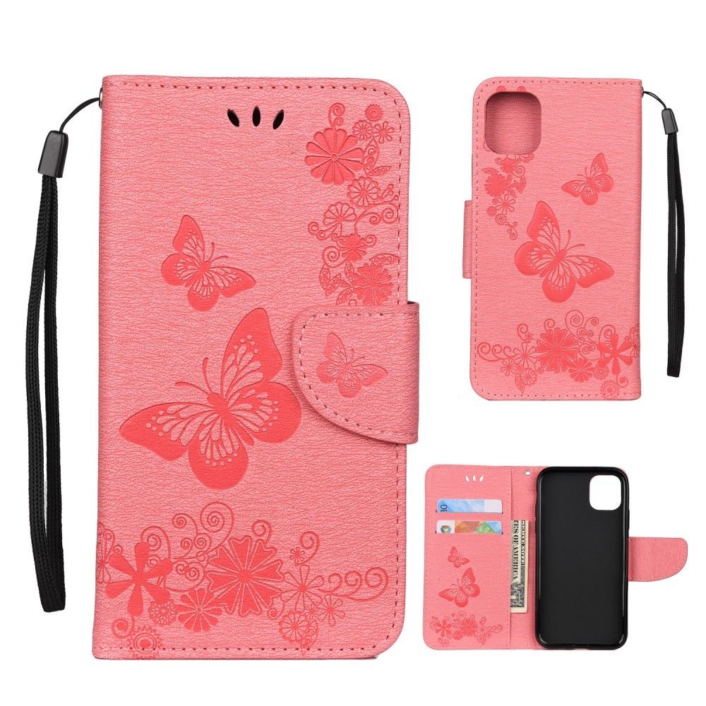 marque generique - Etui en PU fleur de papillon rose pour votre Apple iPhone XR (2019) 6.1 pouces - Coque, étui smartphone