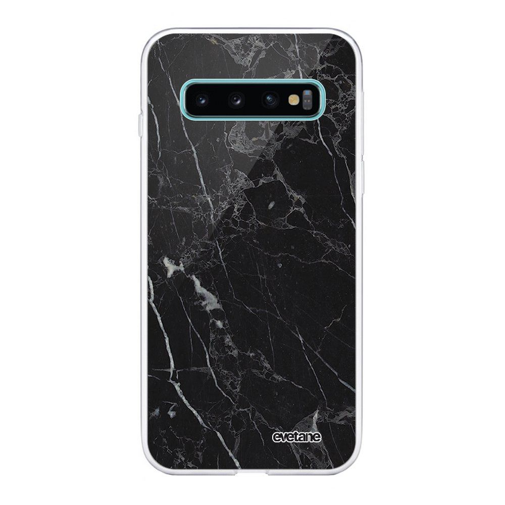 Evetane - Coque Samsung Galaxy S10 souple transparente Marbre noir Motif Ecriture Tendance Evetane. - Coque, étui smartphone