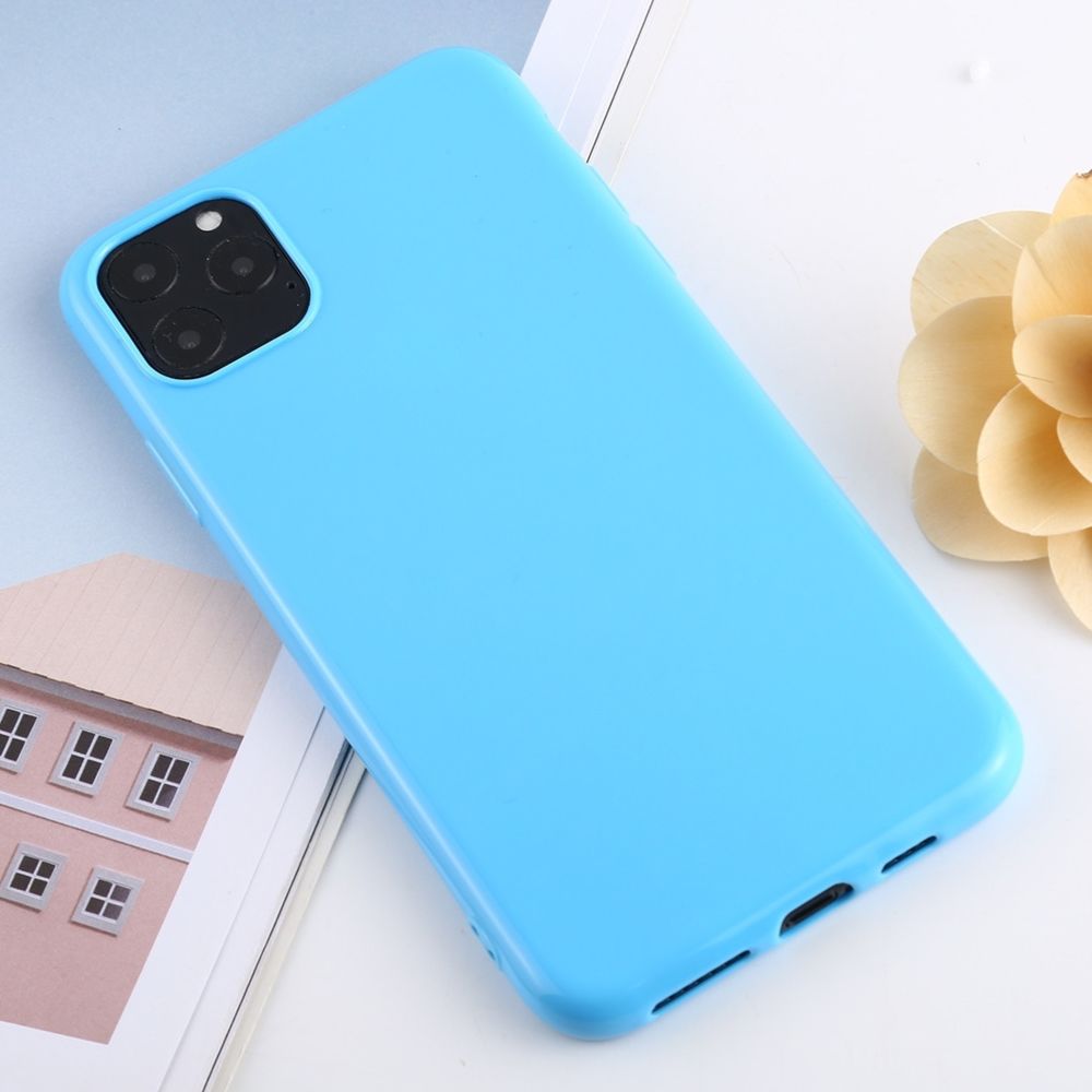 Wewoo - Coque Souple Étui de protection en plastique de couleur bonbon pour iphone 11 pro bleu - Coque, étui smartphone