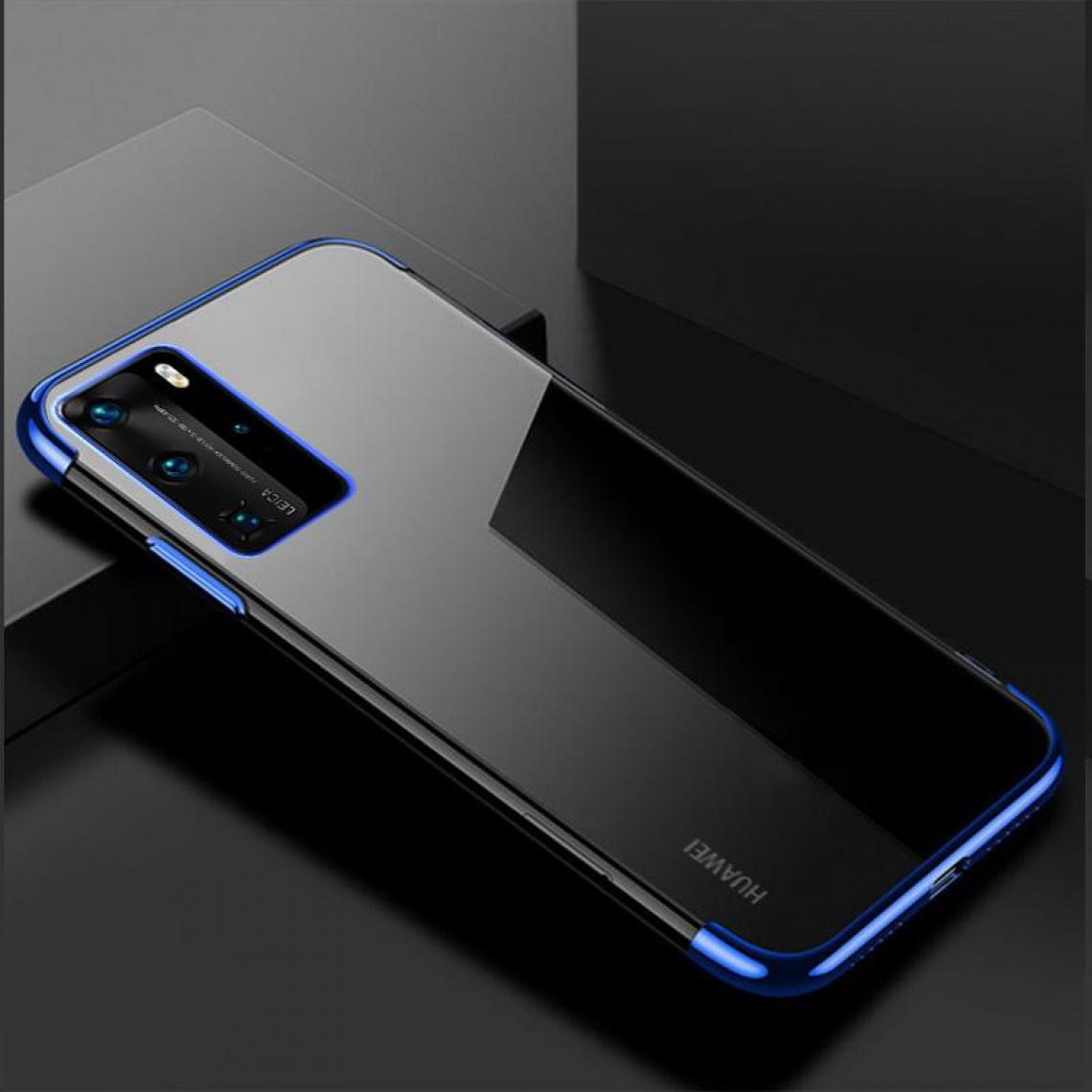 Shot - Coque Silicone Bord pour "HUAWEI P50 Pro+ PLUS" Bumper Fine Transparente (BLEU) - Coque, étui smartphone