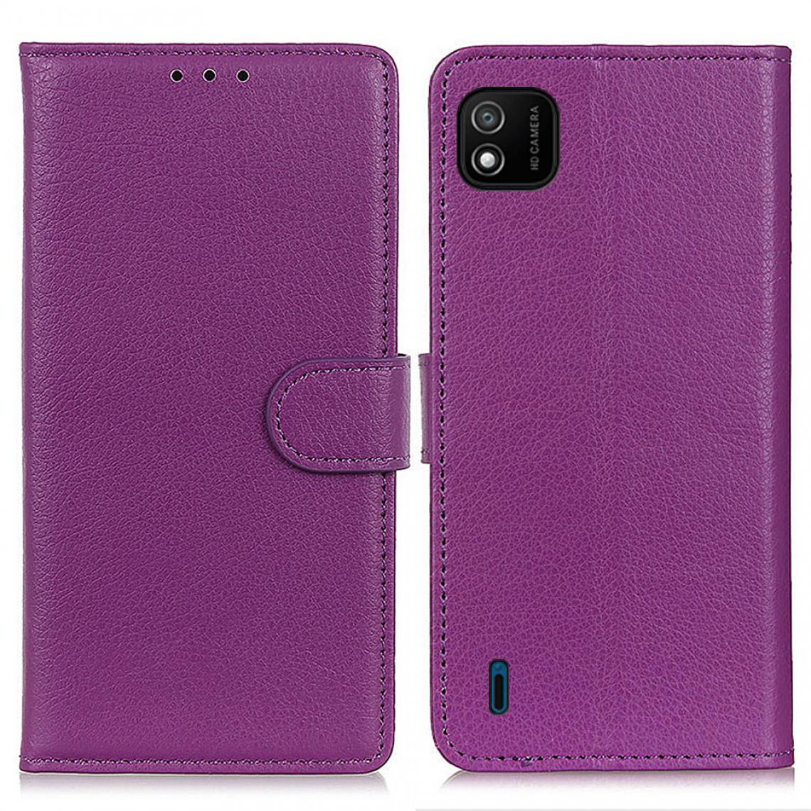 Other - Etui en PU Conception de texture de litchi de style classique avec support violet pour votre WIKO Y62 - Coque, étui smartphone