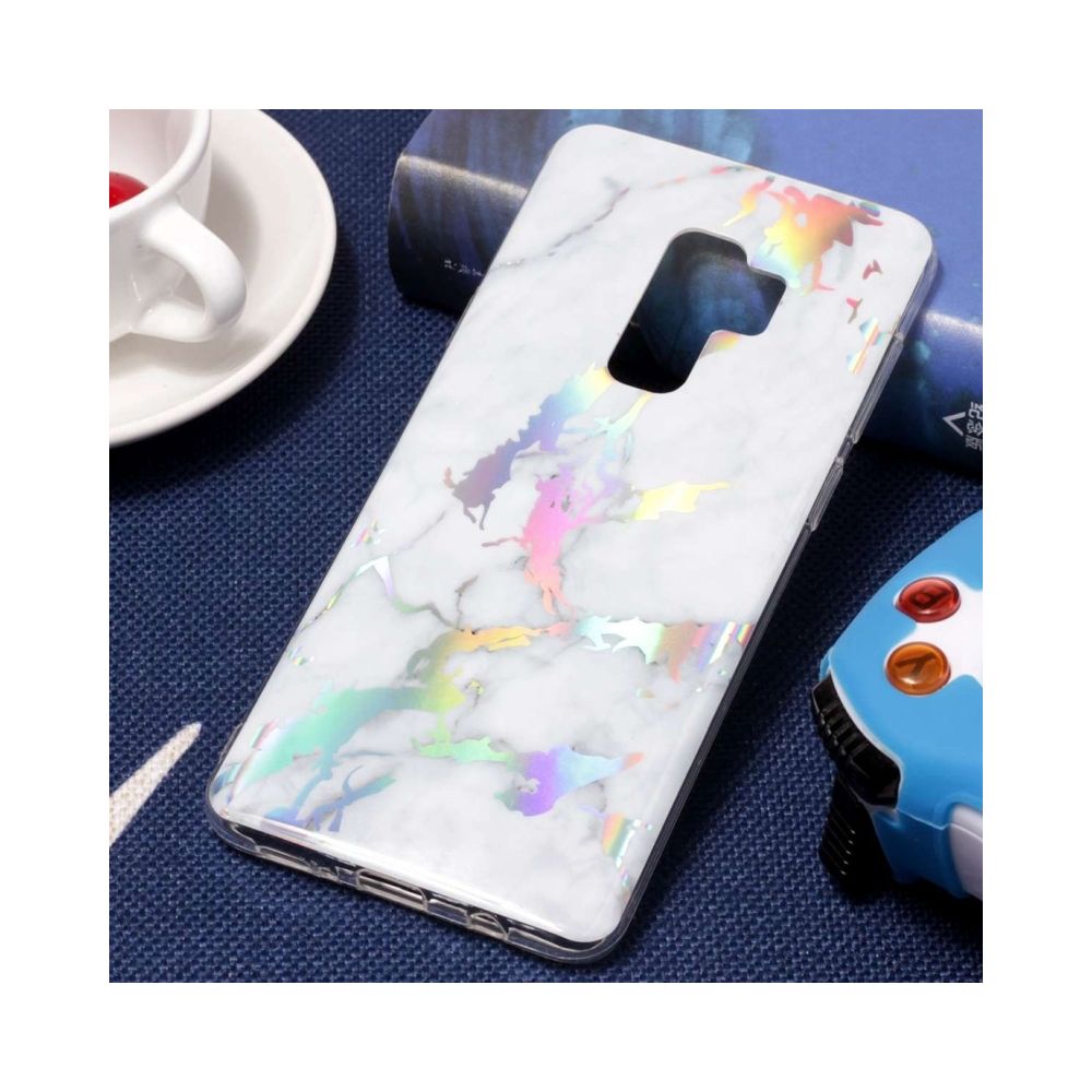 Wewoo - Coque blanc pour Samsung Galaxy S9 + couleur marbre Texture souple TPU étui de protection arrière - Coque, étui smartphone