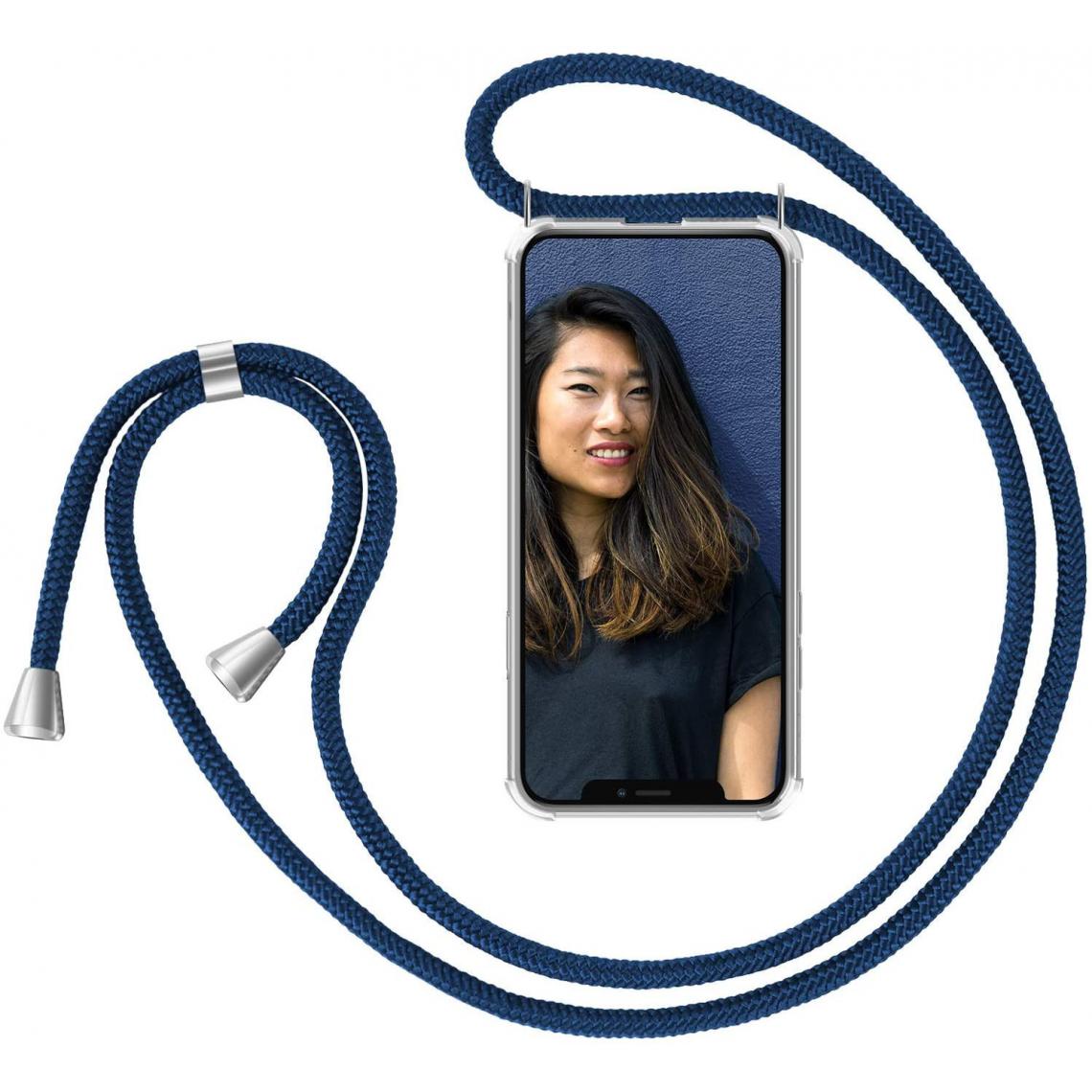 Shot - Coque avec Cordon pour "SAMSUNG Galaxy S10" Silicone Airbags Transparente (BLEU) - Coque, étui smartphone